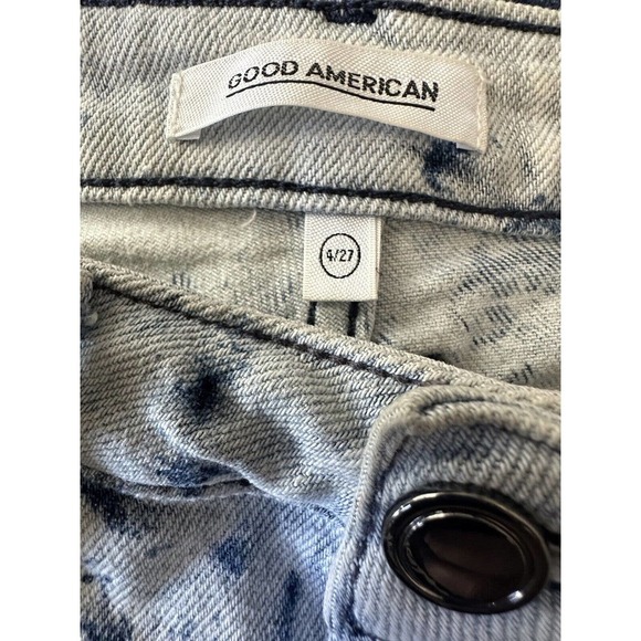 Good American The Bombshell Tie Dye High Rise Denim Cut-Off Shorts Size 4 / 27 - Picture 5 of 6